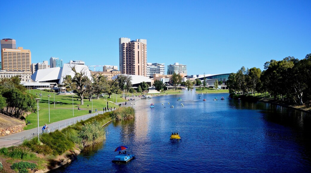 View of Elder Park in Adelaide and River Torrens
