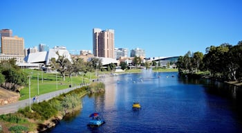 View of Elder Park in Adelaide and River Torrens