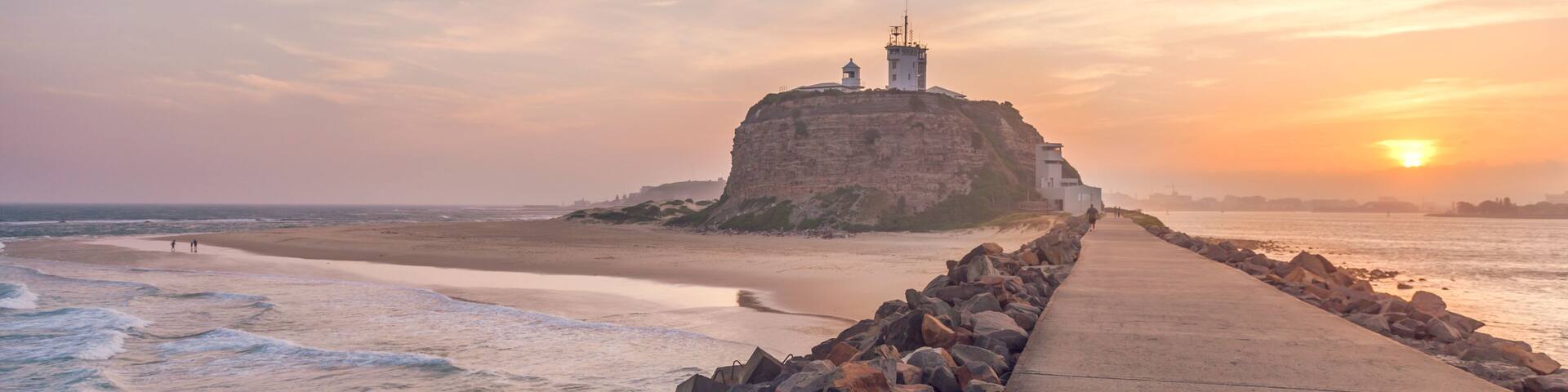 Nobbys Beach lighthouse at Newcastle, New South Wales Australia