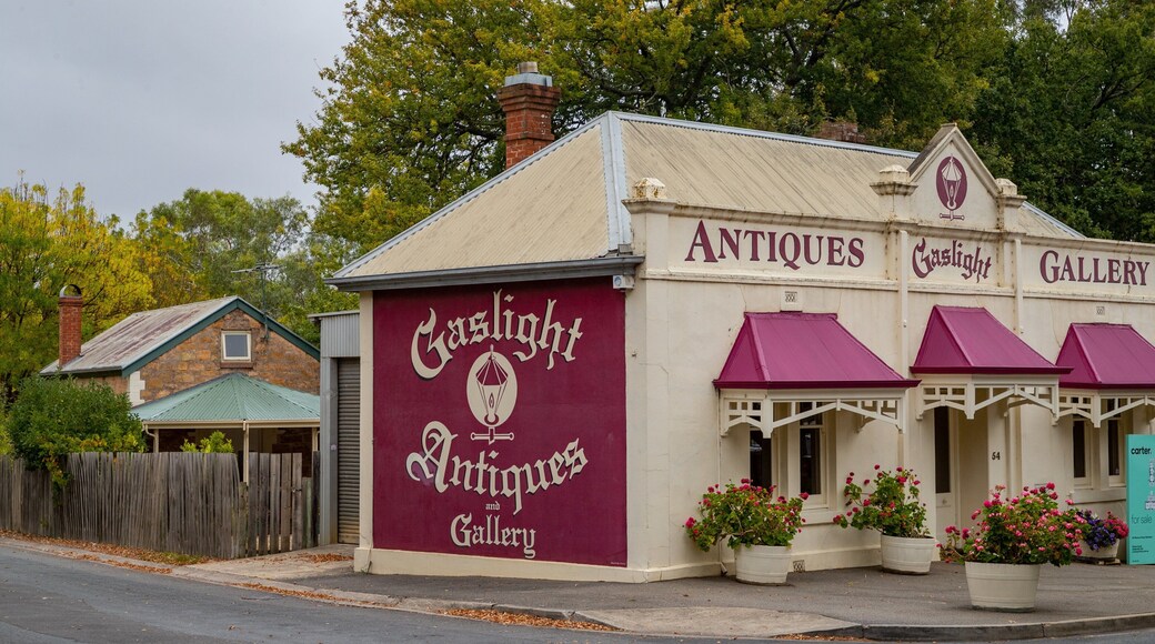 Meadows featuring a small town or village and signage
