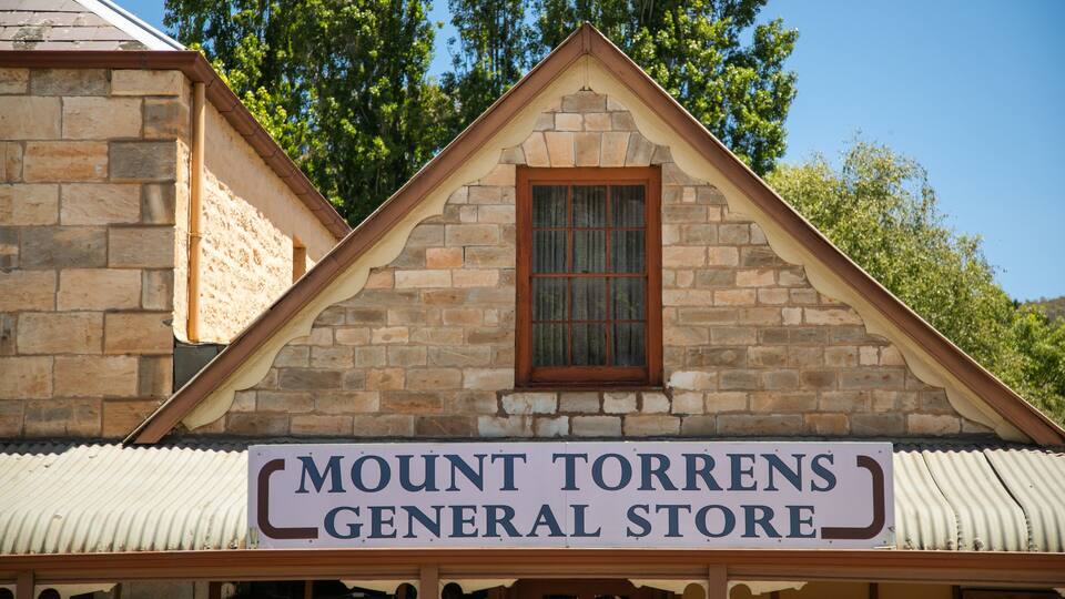 A stone building with a sign reading "Mount Torrens General Store".