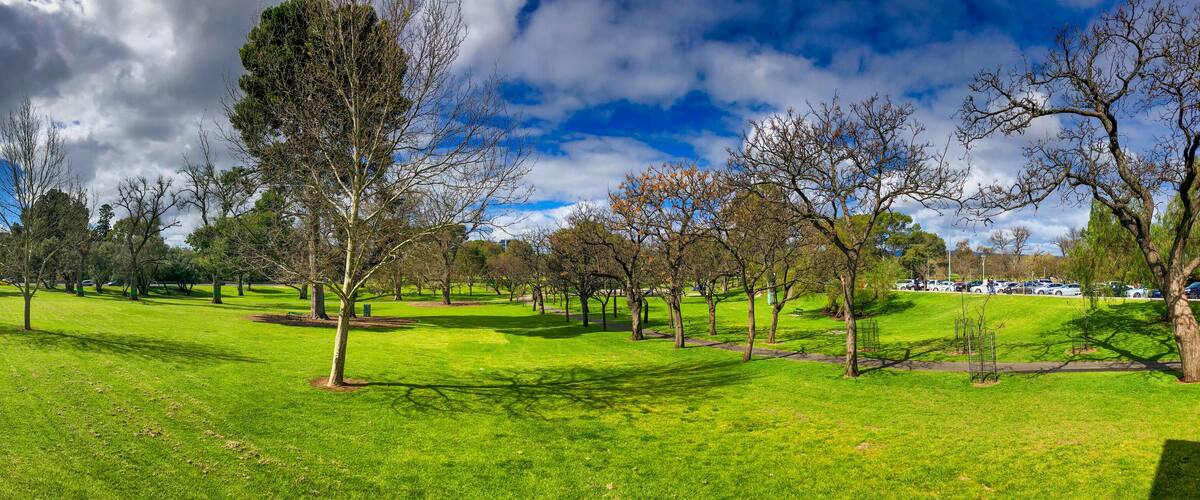 Rundle Park panoramic view on a sunny day, Adelaide - Australia