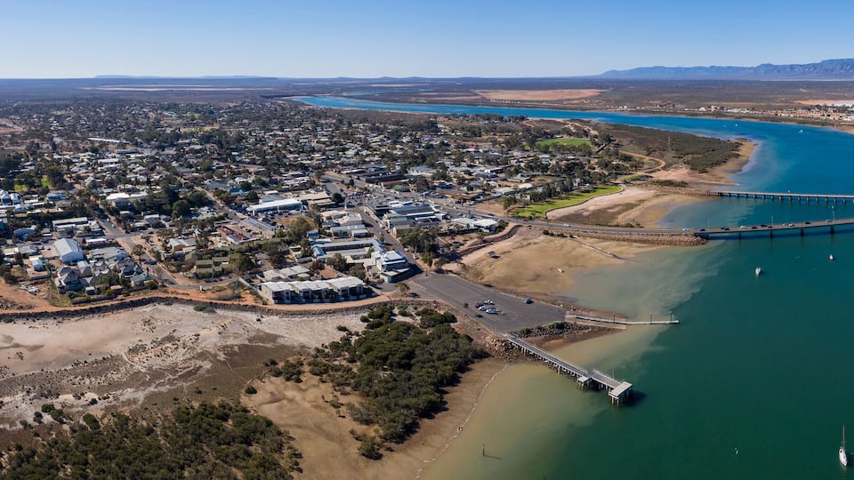 Aerial panoramic view of Port Augusta in South Australia