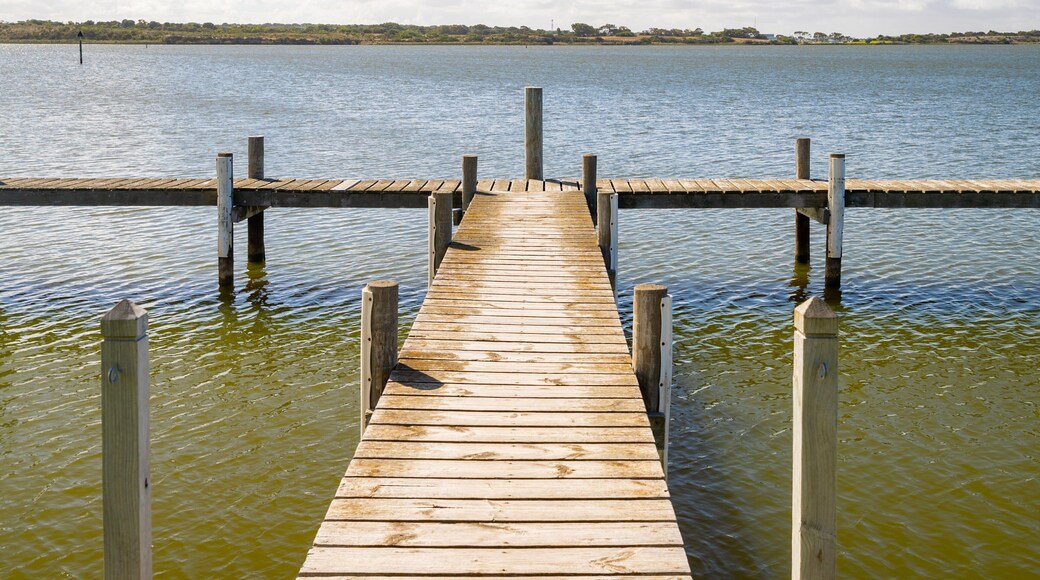 Goolwa Beach featuring a bay or harbor and general coastal views