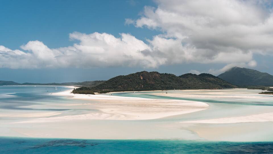 Whitehaven beach lagoon at national park queensland australia tropical coral sea world heritage.