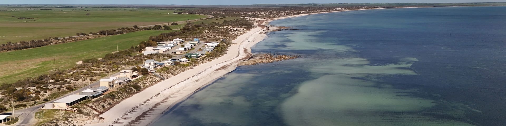 Hardwicke Bay, Yorke Peninsula, South Australia: Aerial View of Coastal Township, White Sandy Beaches, Turquoise Waters, and Scenic Farmland