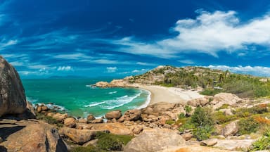 Panoramic view of Horseshoe Bay at Bowen - iconic beach, north Queensland, Australia