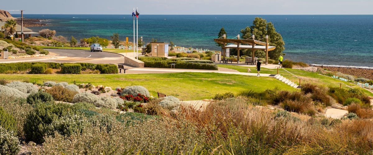 Hallett Cove which includes a garden and general coastal views