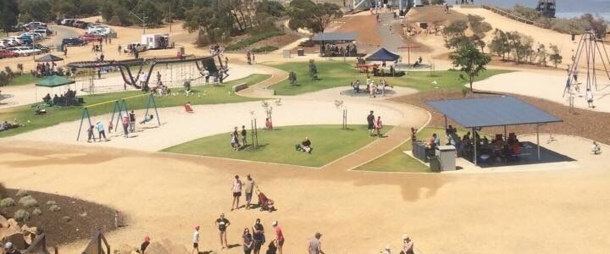 The best place! For kids young and old, the best playground ever! With a sunken ship to climb aboard too. Perfect picnic spot.