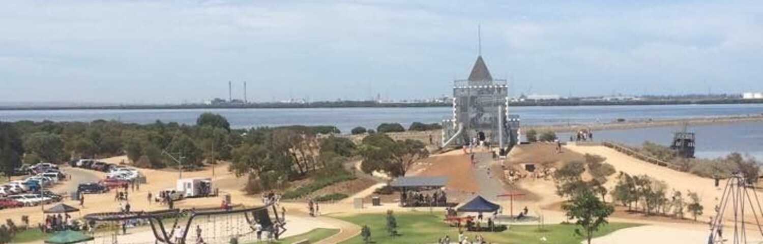 The best place! For kids young and old, the best playground ever! With a sunken ship to climb aboard too. Perfect picnic spot.