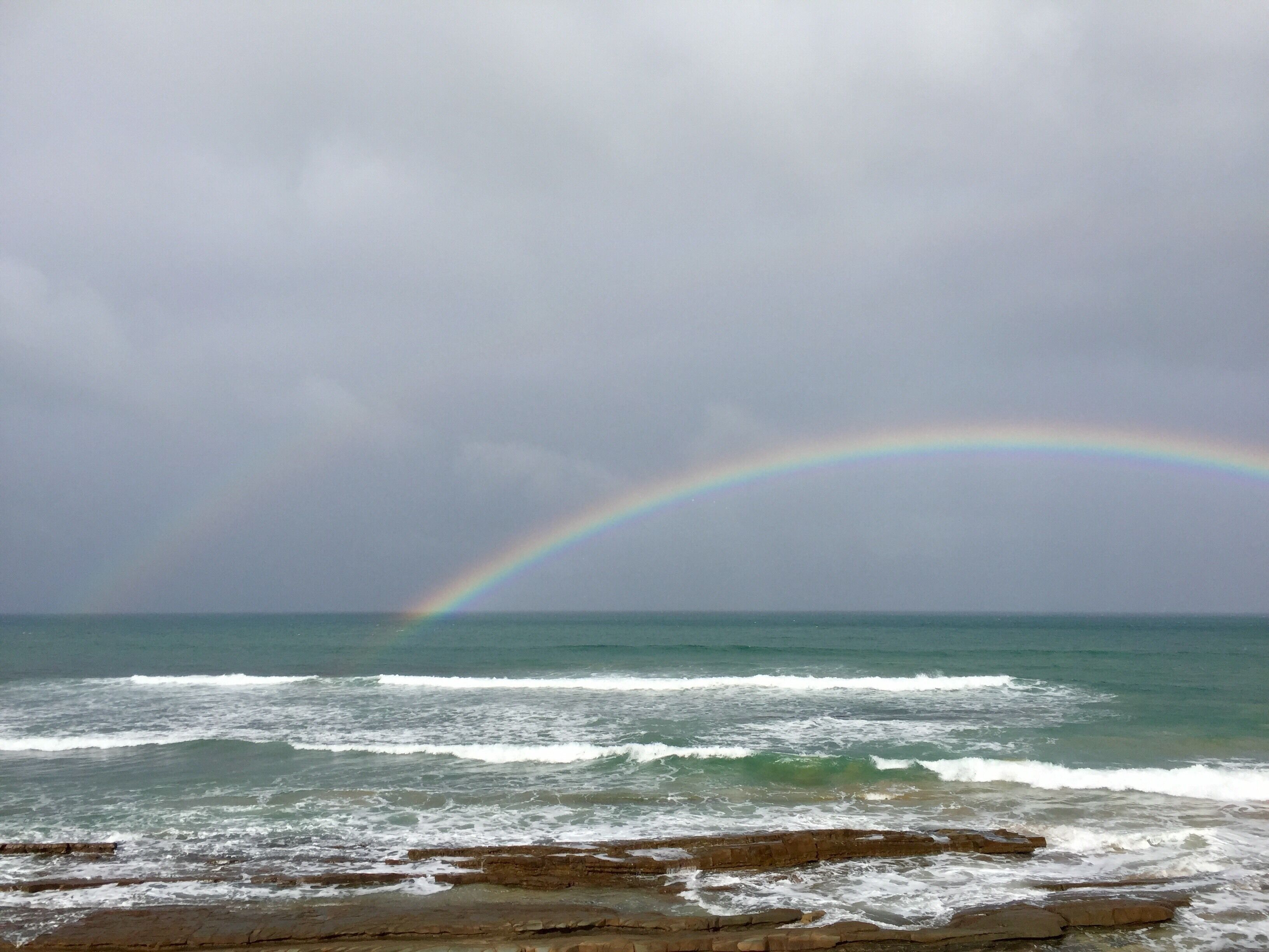 Beautiful double rainbow at this historic lookout on the Great Ocean Road.