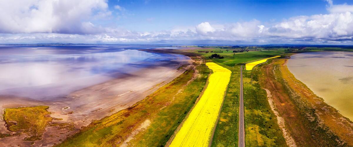 Drone VIC Lakes Rd Agri Panorama