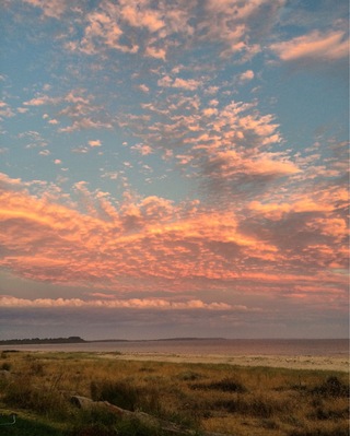 Sunset. Magnificent Beach camping at Pt. Leo. Victoria.