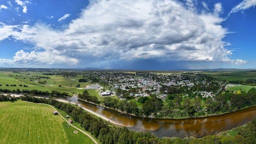 Spectacular aerial panorama of Orbost Victoria Australia
