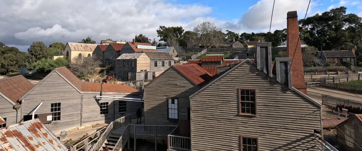 Historic Wooden Buildings and Red Rooftops at Sovereign Hill Ballarat