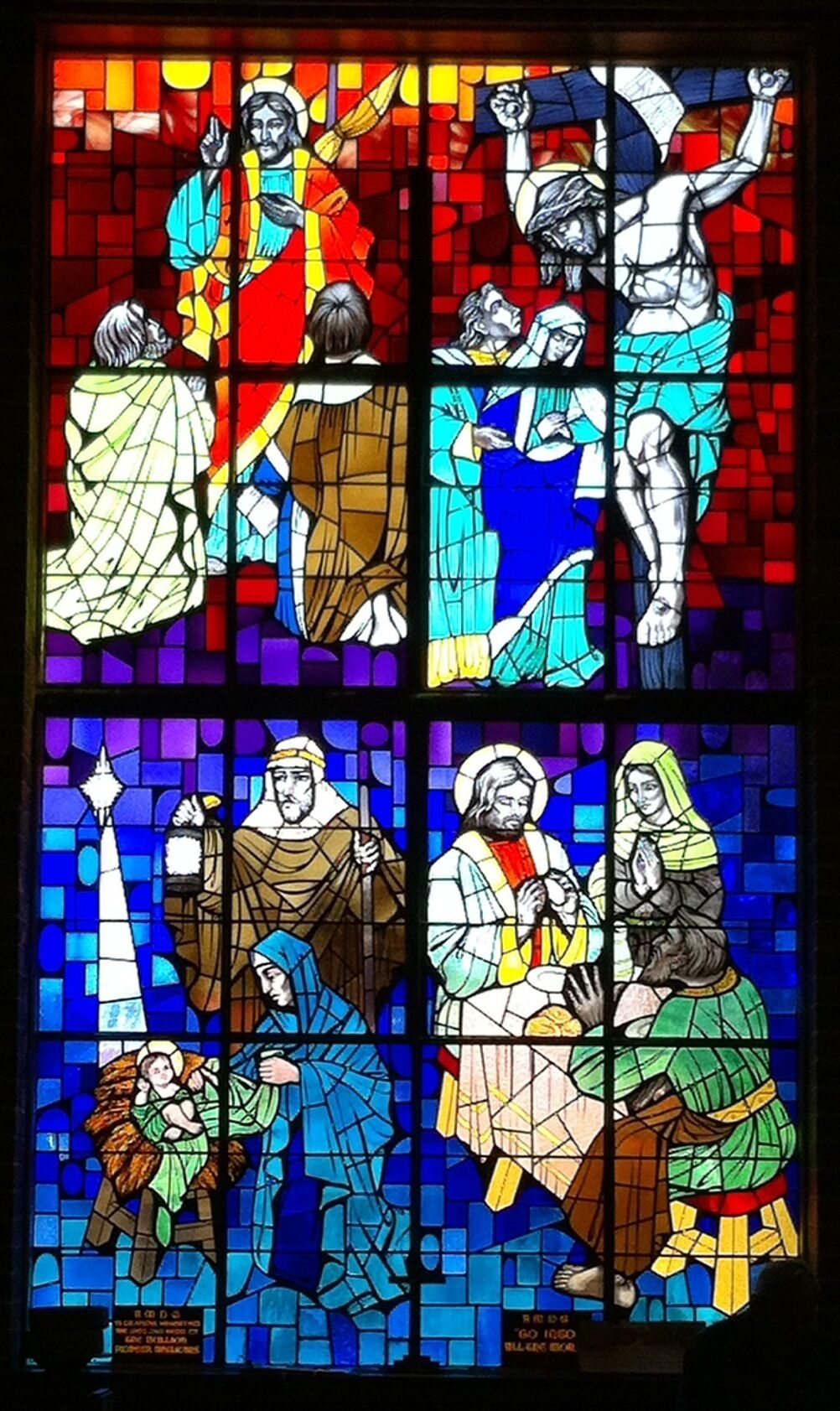 The main  stain glass window in Tallangatta Anglican Church