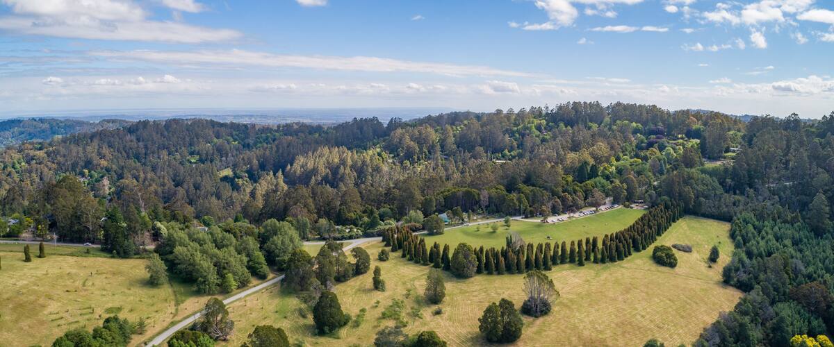 Scenic garden in Australia - aerial landscape