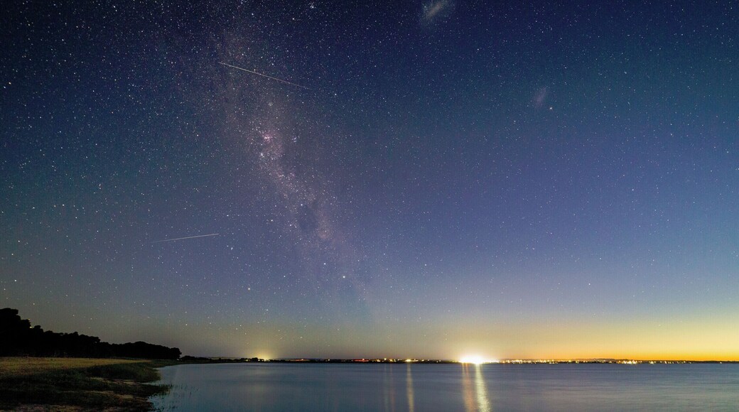 Looking towards Colac, Victoria from Meredith Park Camping Grounds recently. Not yet fully dark but the stars were twinkling happily.