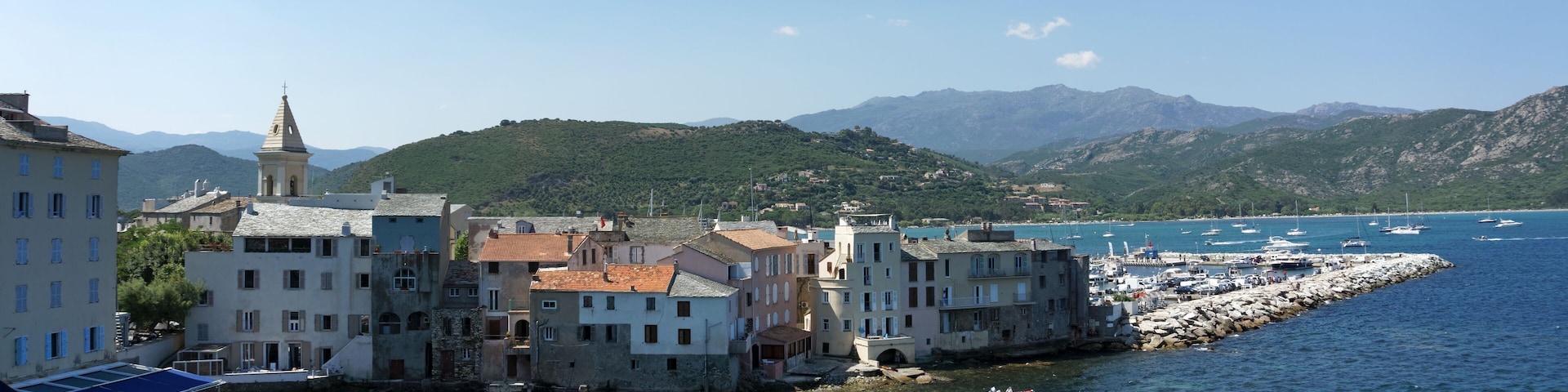 Saint Florent harbor in western coast of Corsica