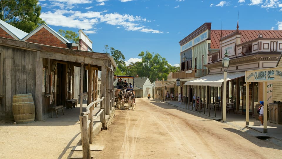 Golden Point featuring heritage elements, land animals and a small town or village