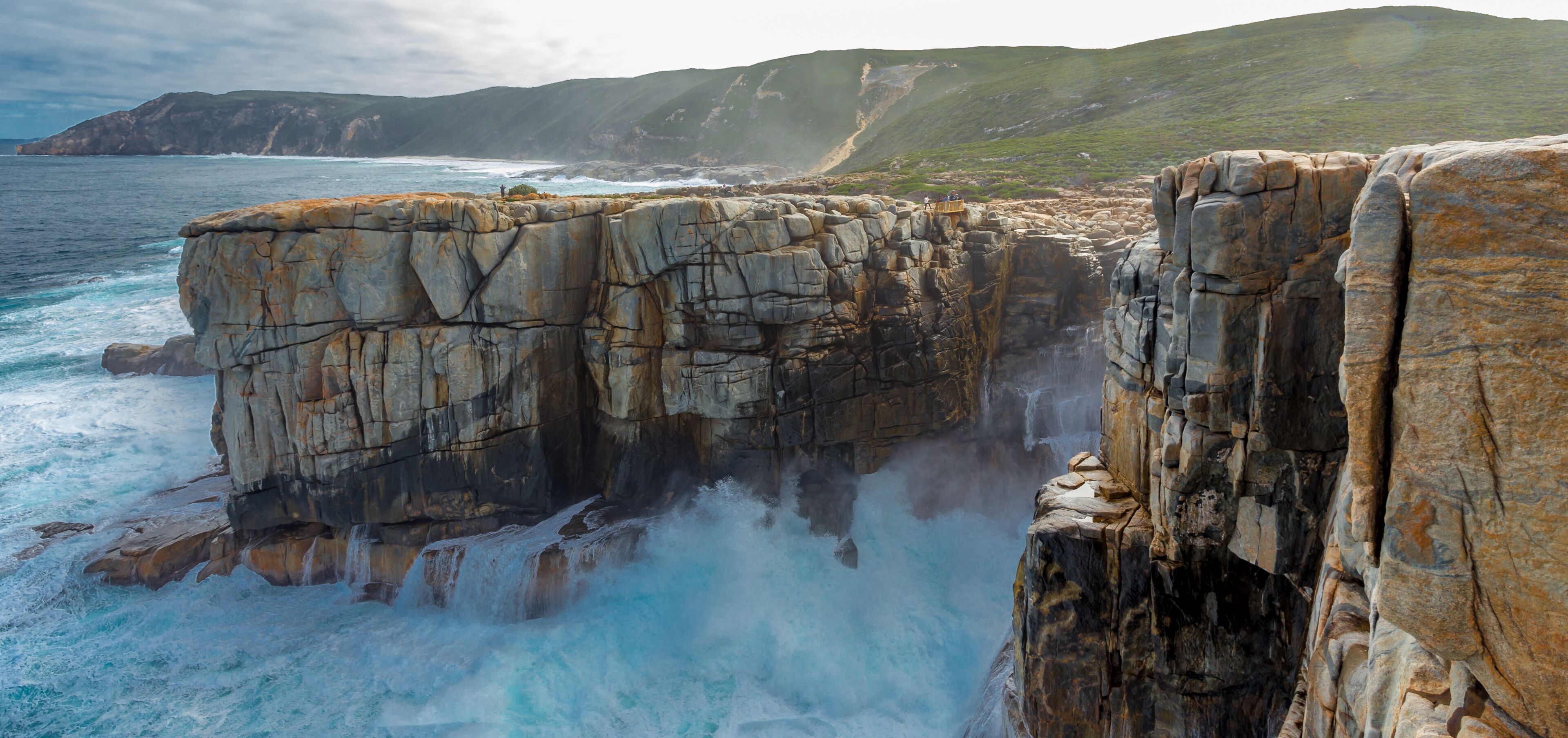 Waves crashing into The Gap in the Torndirrup National Park, Albany Western Australia