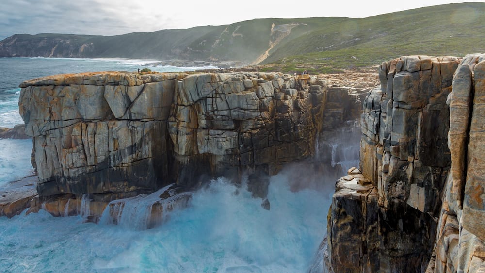 Waves crashing into The Gap in the Torndirrup National Park, Albany Western Australia
