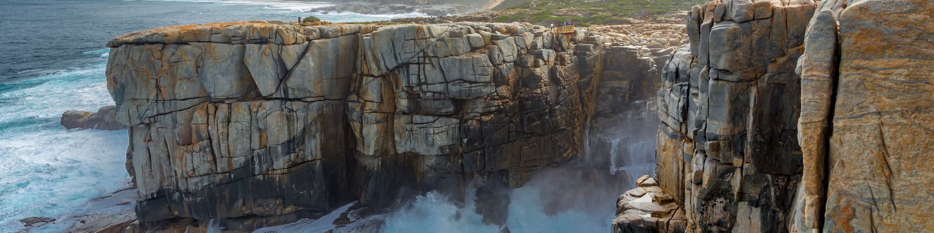 Waves crashing into The Gap in the Torndirrup National Park, Albany Western Australia