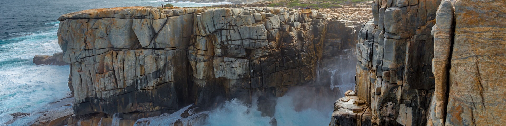 Waves crashing into The Gap in the Torndirrup National Park, Albany Western Australia