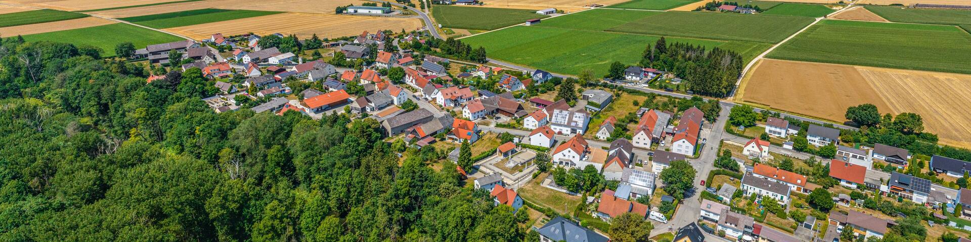 Blick auf das schwäbische Donautal bei Faimingen, Stadtteil von Lauingen