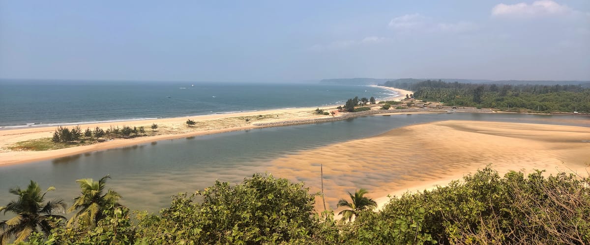 Shiroda beach in Maharashtra, India - view from Redi fort