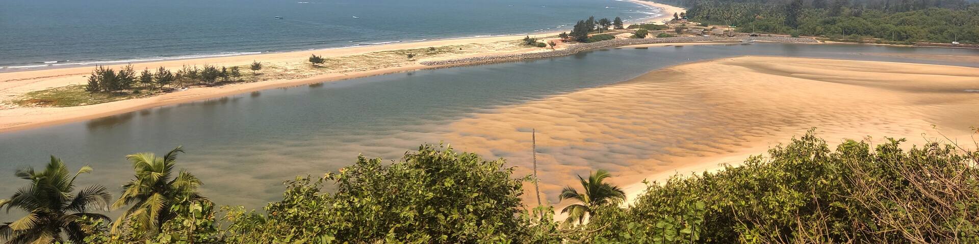 Shiroda beach in Maharashtra, India - view from Redi fort