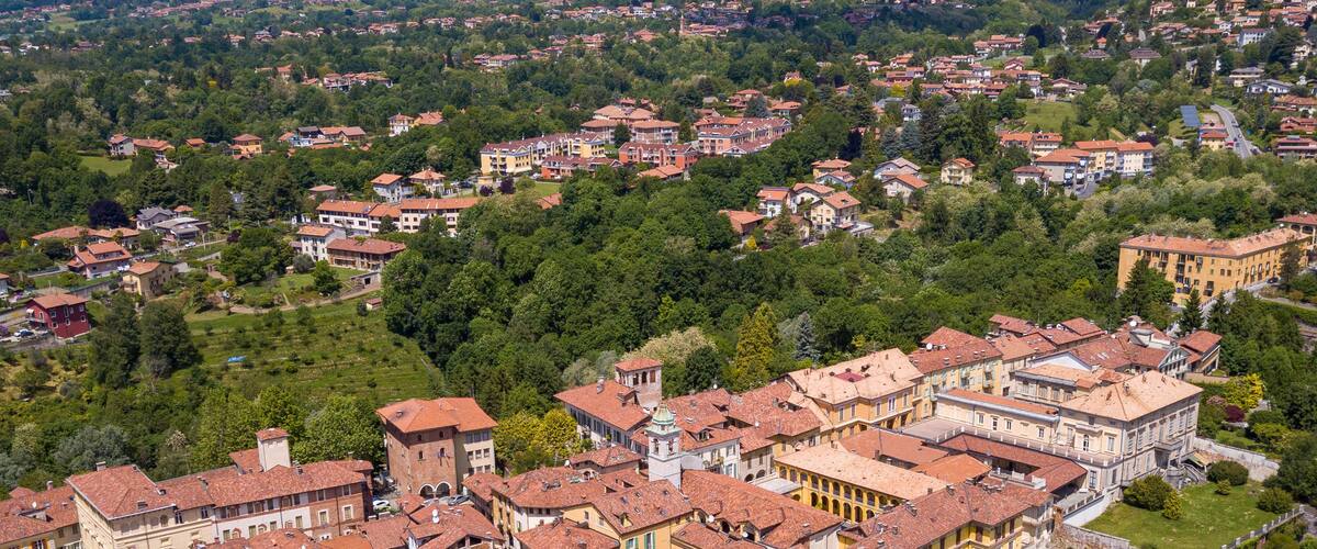 aerial view of Biella, Piedmont, Italy