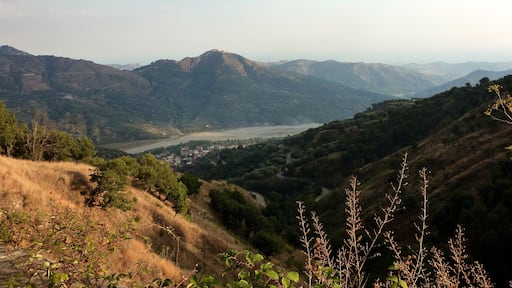 The south of the Aspromonte near Bagaladi seen towards south. A dry river bed (Fiumara di Melito).