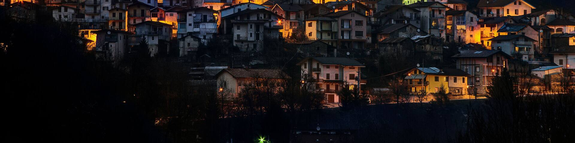Prea - A mountain village in Italy (Piedmont) at night.