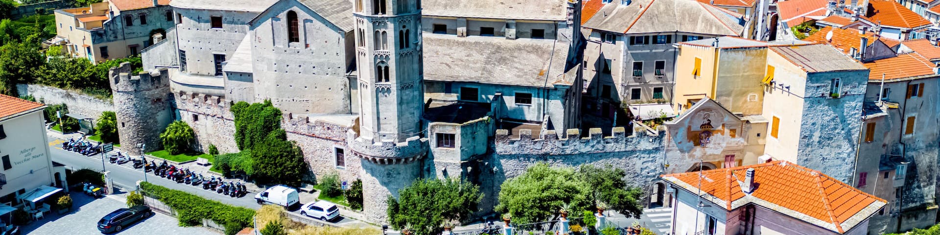 Architecture of Finalborgo in Finale Ligure, Liguria, Italy