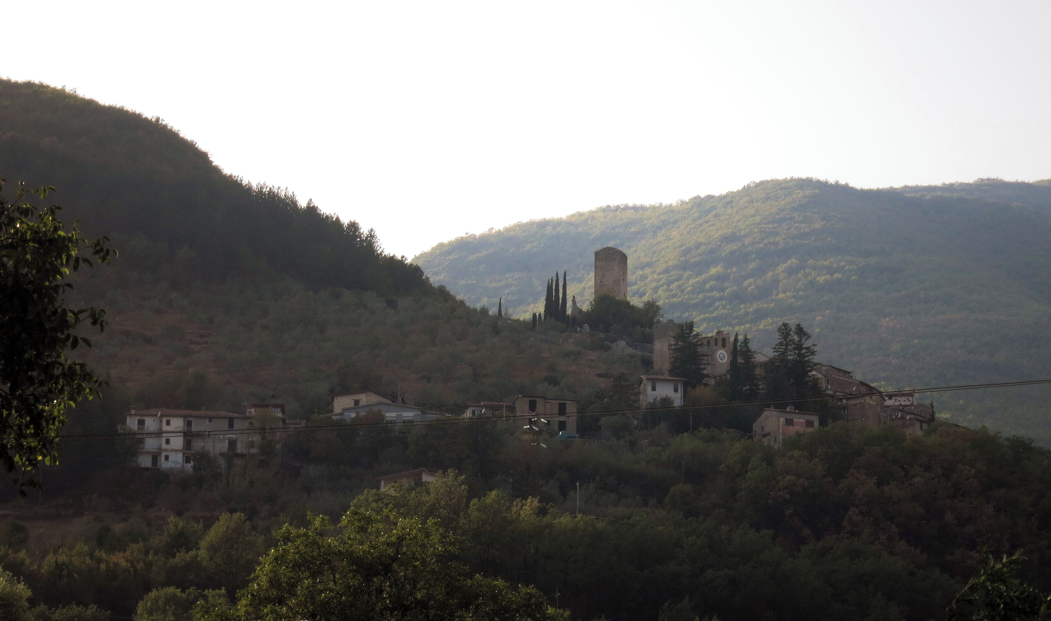 Castel Sant'Angelo (province of Rieti, central Italy) as seen from Canetra railway station