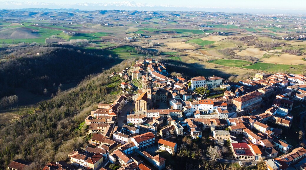 Camagna Monferrato from the drone, Piedmont, Italy