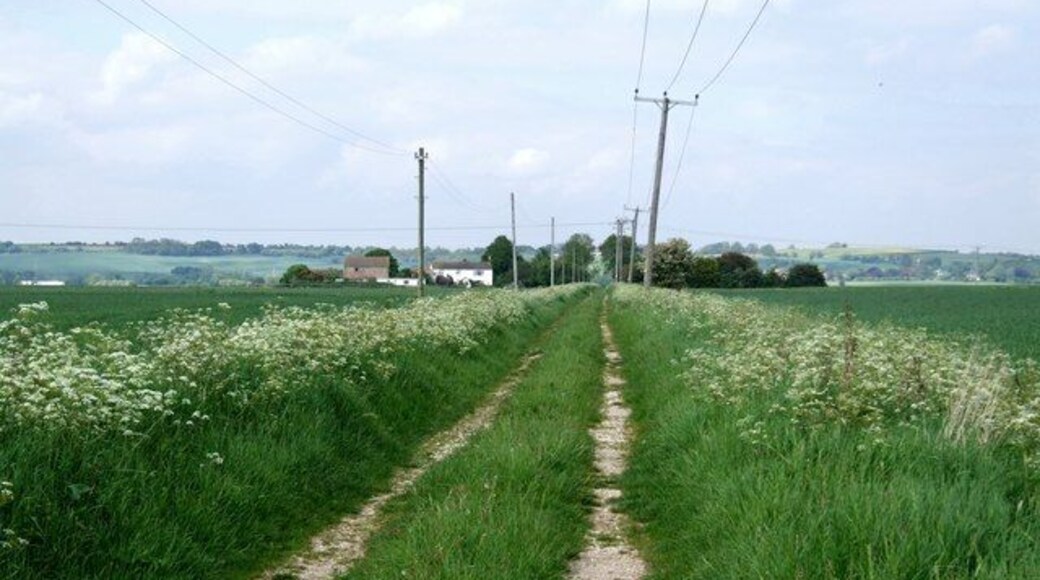 Farm road to Limes Farm Limes farm from half way down the road.