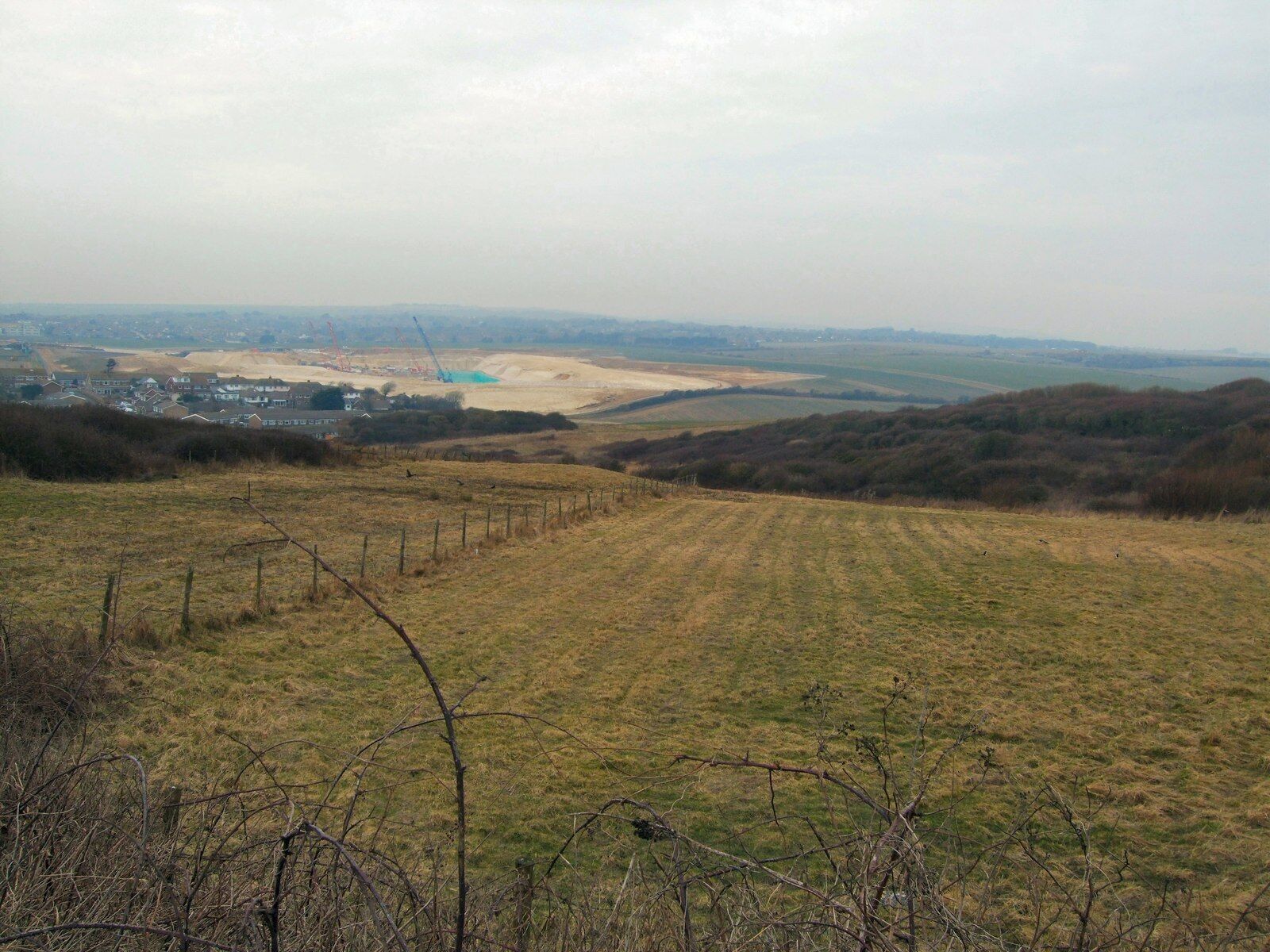 Fields between Newhaven and Peacehaven viewed from the A259 Brighton Road