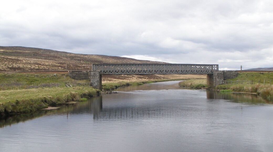 Town lattice girder railway bridge over River Helmsdale, Kinbrace, Highland