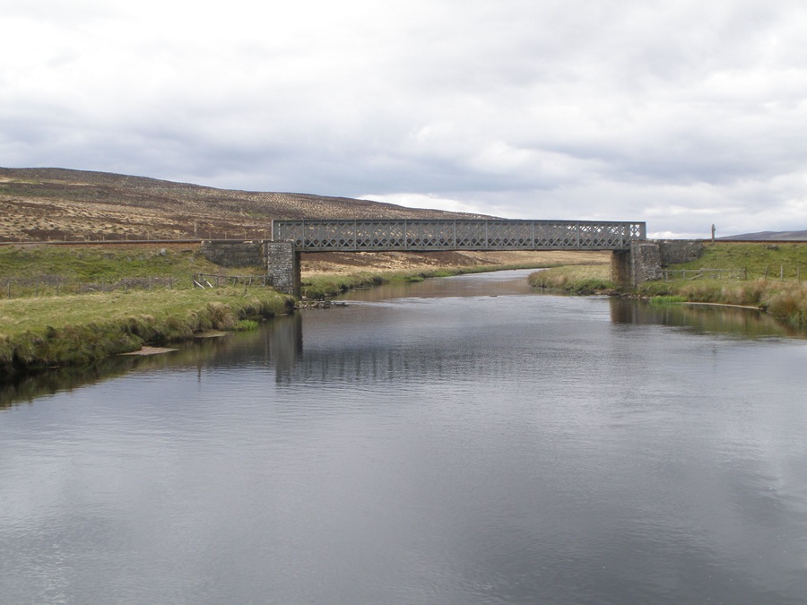 Town lattice girder railway bridge over River Helmsdale, Kinbrace, Highland
