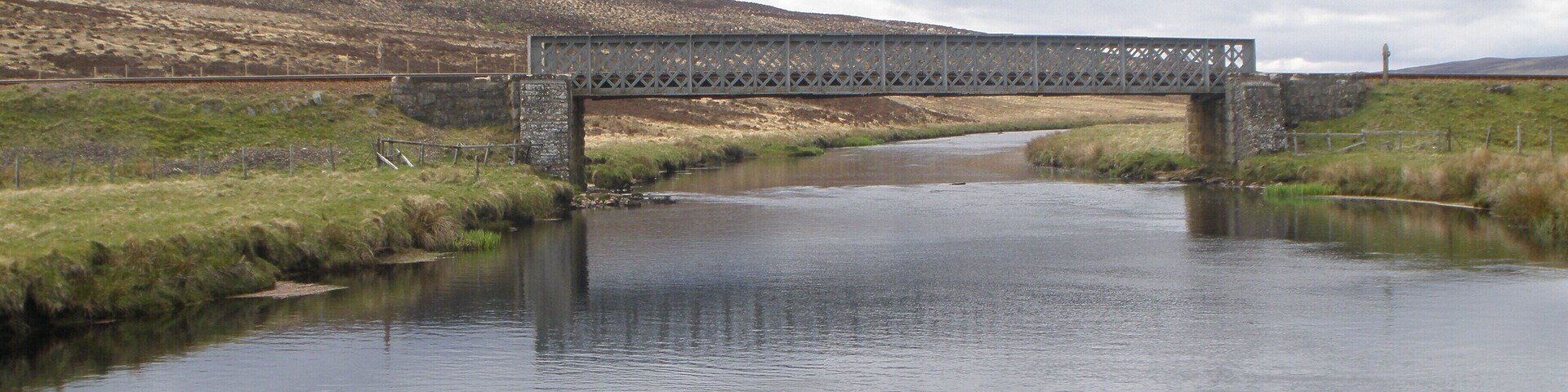 Town lattice girder railway bridge over River Helmsdale, Kinbrace, Highland