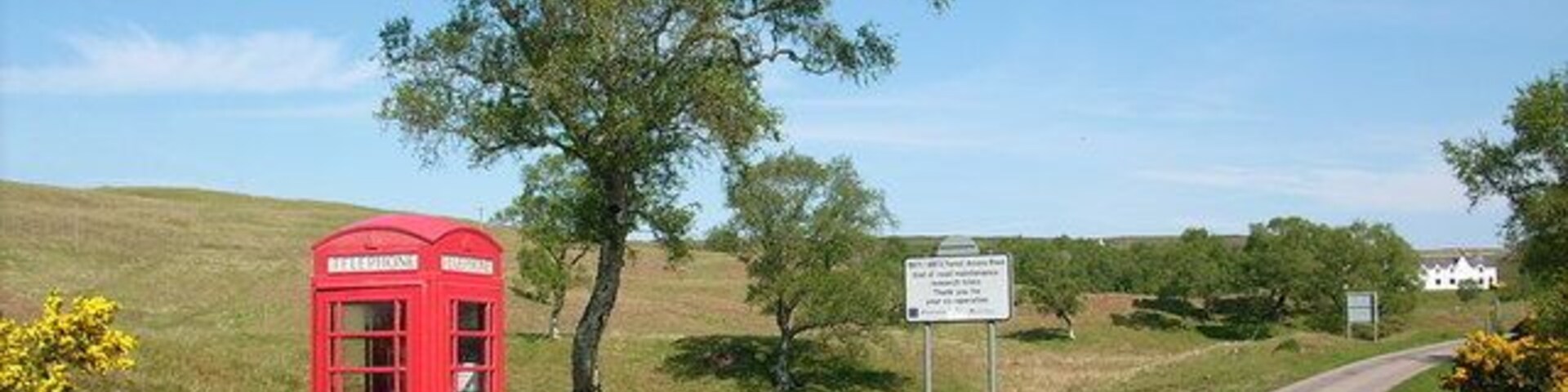 Red Telephone Box Sited at the junction of the B 871 and the B 873