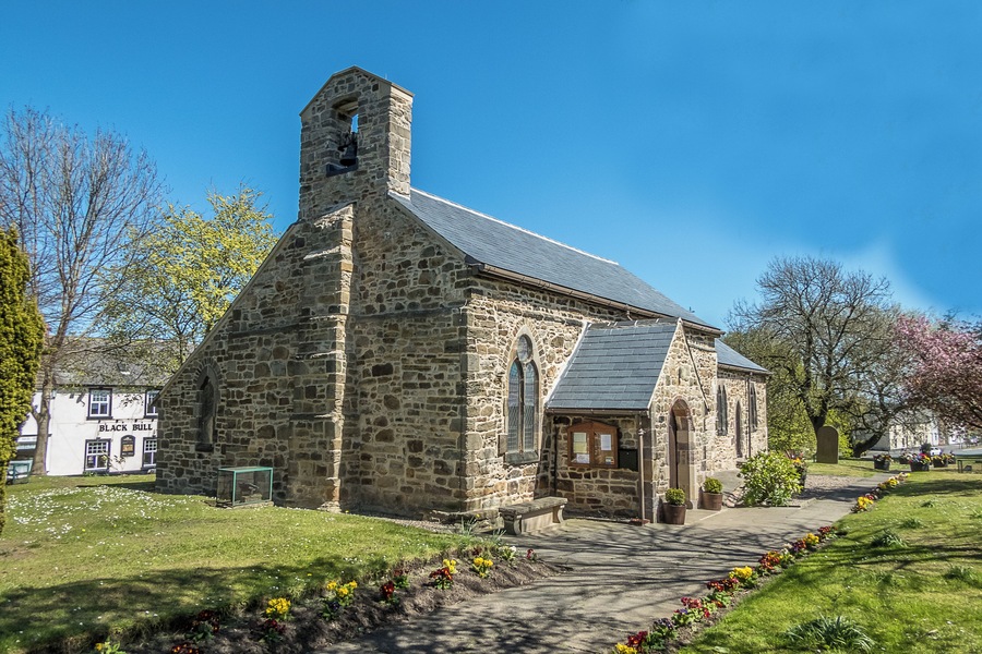 Parish church of St Mary Magdalene, Trimdon, County Durham, seen from west-southwest