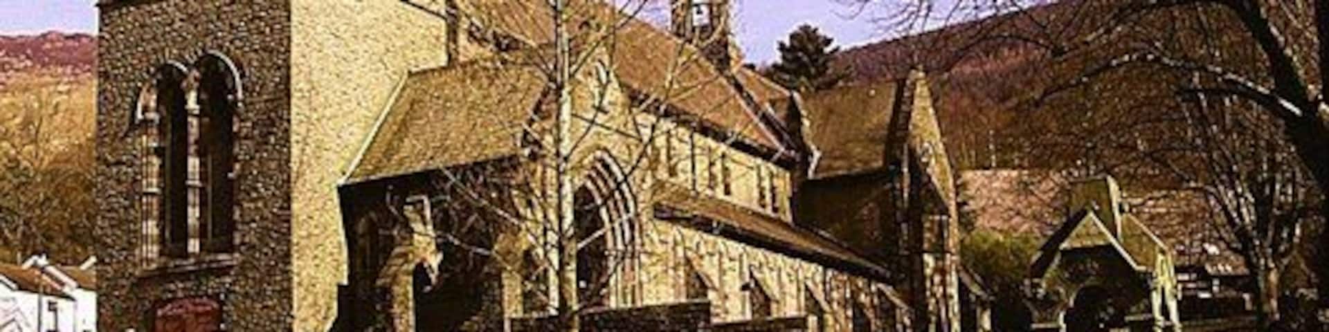 St Peters Church, Pentre, Rhondda Fawr Valley, South Wales Built in 1890 at the height of the coal boom time in the Rhondda Valley. St Peter's has a magnificent peal of 8 bells with the tenor a heavy 1,366kg. The tower is over 100ft high.