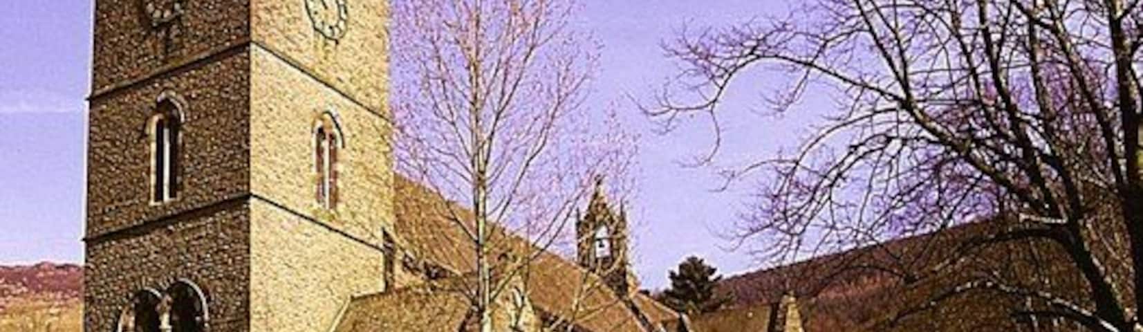 St Peters Church, Pentre, Rhondda Fawr Valley, South Wales Built in 1890 at the height of the coal boom time in the Rhondda Valley. St Peter's has a magnificent peal of 8 bells with the tenor a heavy 1,366kg. The tower is over 100ft high.