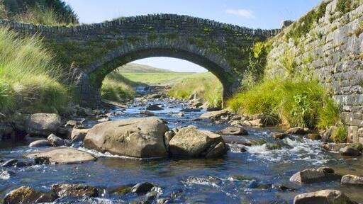 Pont Lluest-Wen Bridge Footbridge over Afon Rhondda Fach on the Coed Morgannwg Way Footpath