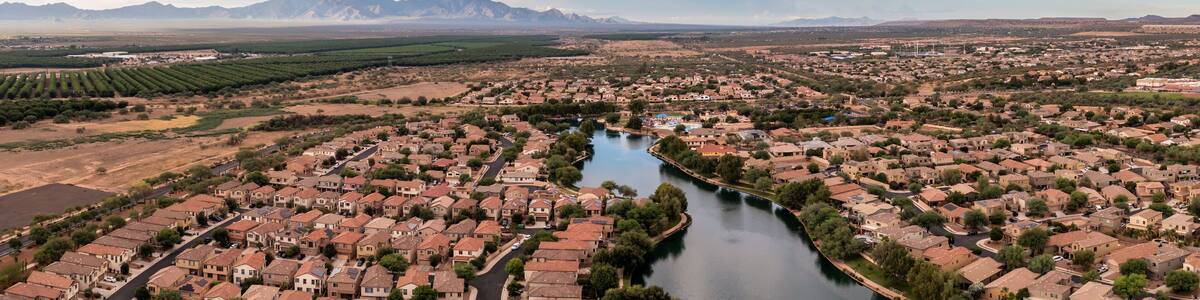 Sahuarita Lake and new home development in Arizona near Tucson