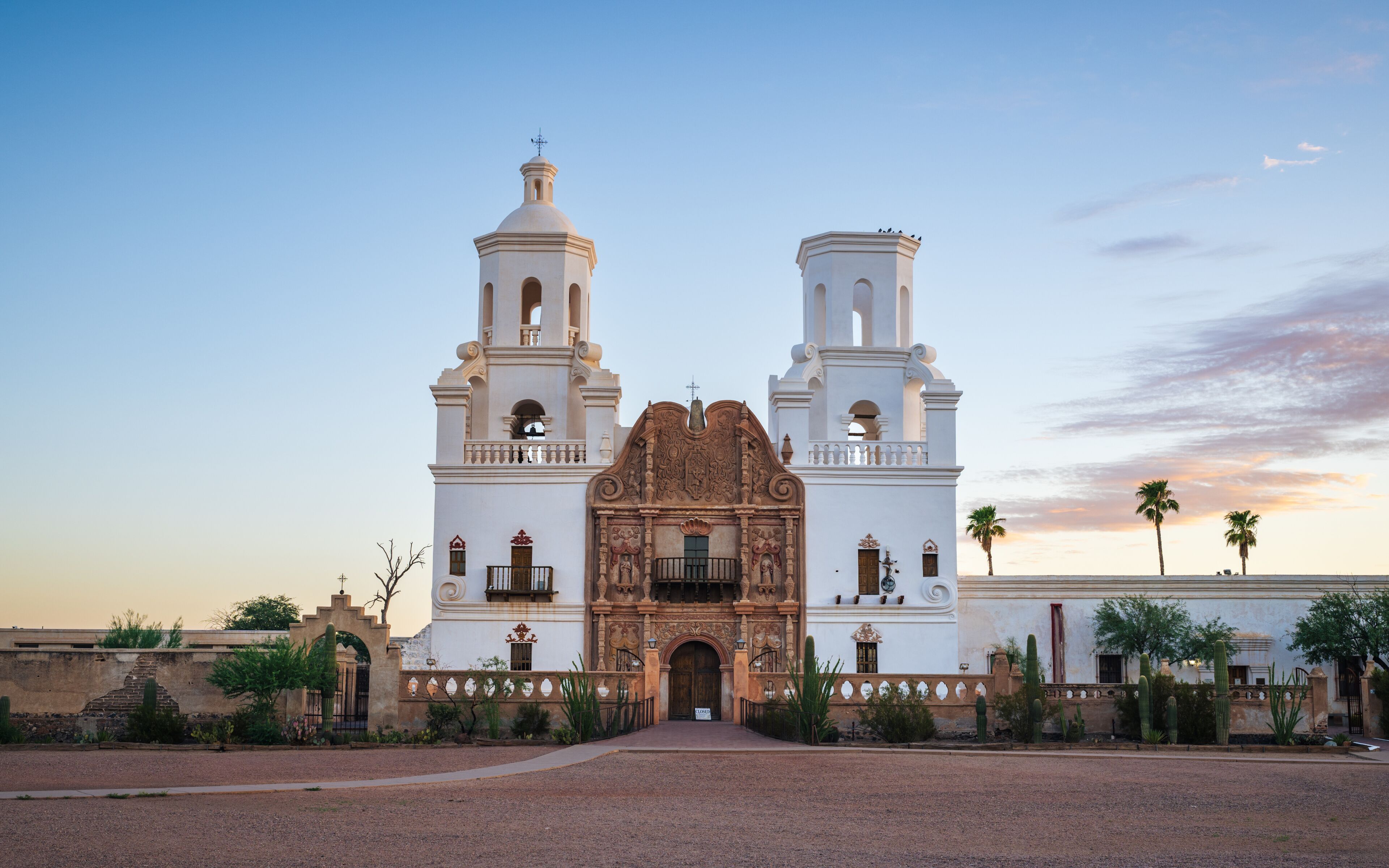Historical building from 1692, San Xavier del Bac Mission in Tucson, Arizona.