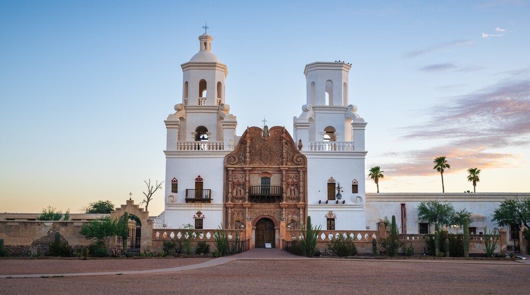 Historical building from 1692, San Xavier del Bac Mission in Tucson, Arizona.
